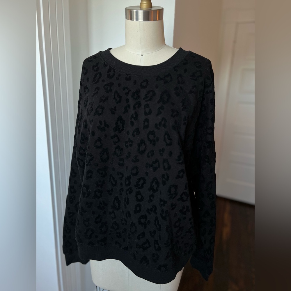 Z Supply flocked leopard sweatshirt - Black